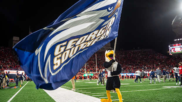 Georgia Southern flag postgame Nebraska football 2022 USATSI_19026125